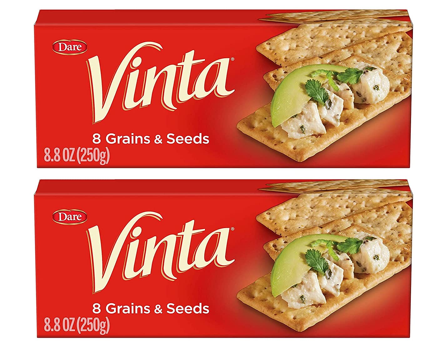 Vinta Crackers, Original - Delicious Bold Taste of 8 Grains and Seeds, 250g/8.8oz, 2-Pack {Imported from Canada}