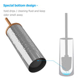 nu steel TBH-MET-17 Slim Compact Freestanding Toilet Bowl Brush and Holder for Bathroom Storage and Organization - Space Saving, Sturdy, Deep