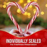 Giant Candy Cane Sticks 2 Pack Gift box - 10 Inch Individually Wrapped Dye-Free Christmas Candy Peppermint Flavor For Stocking Fillers, Holiday Party
