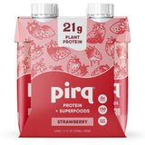 Pirq Plant-Based Protein Shakes | Strawberry 11 Fl Oz (Pack of 4) | Dairy-Free, Gluten-Free, Soy-Free, Zero Sugar
