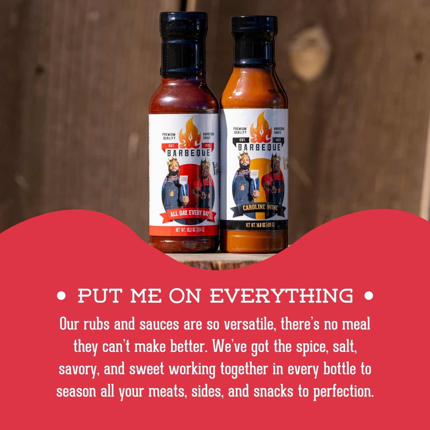 AC Barbeque Sauce - CAROLINE WINE (AKA AC GOLD) Carolina Style Mustard BBQ Sauce Perfect for Pulled Pork, Chicken, Veggies and More, No MSG, 14.8oz