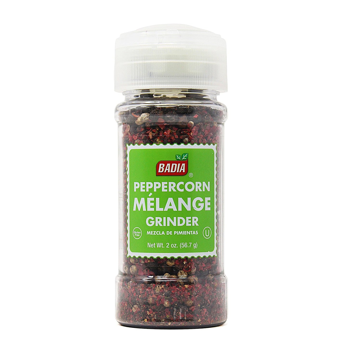 Badia Whole Peppercorn Blend Grinder, 2 oz - Black, White, Green & Pink Pepper for Spicy, Fruity, Woody Flavors, Gluten Free