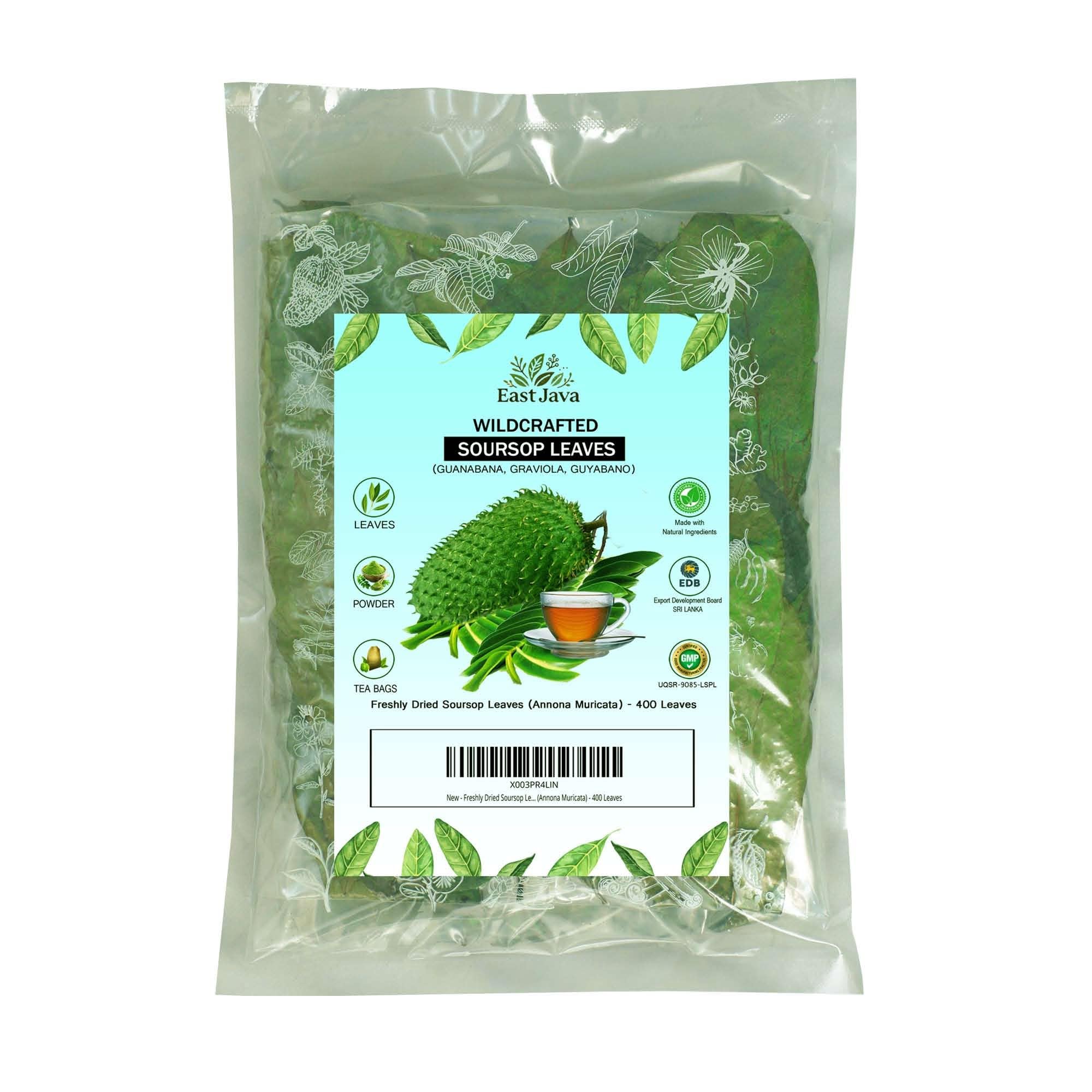 East Java® Freshly Dried Soursop Leaves (Annona Muricata) 400 Leaves