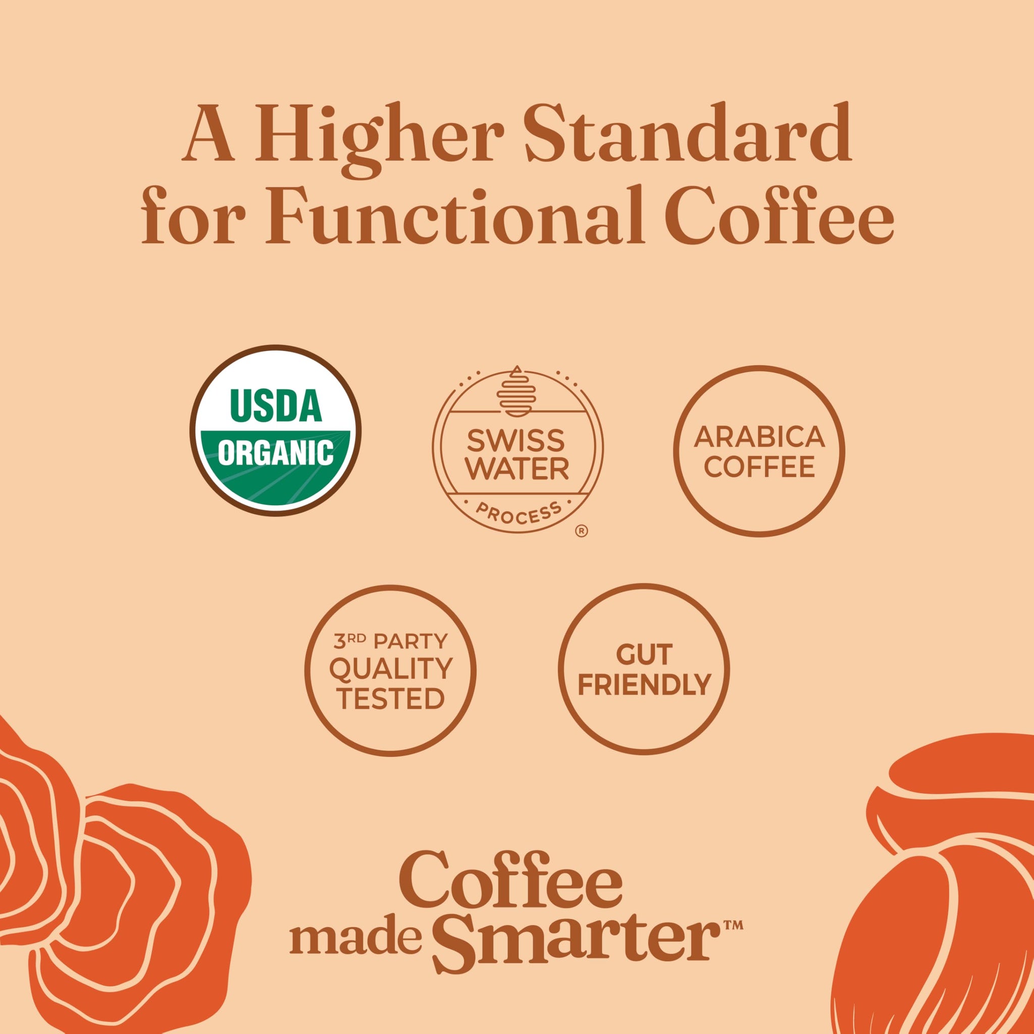 FOUR SIGMATIC Organic Focus Half Caf Ground Coffee, 10 OZ