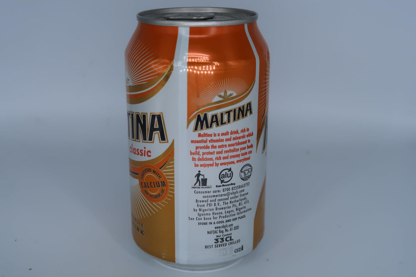 Maltina Classic Malt Drink FROM NIGERIA (12 cans) NON ALCOHOLIC BEVERAGE