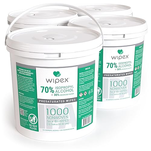 Wipex 70% Isopropyl Alcohol Wipes, Bulk 1000 Count - Ideal for Electronics, Household, Work & School Equipment Cleaning - Lint-Free SMS Cloth Safe