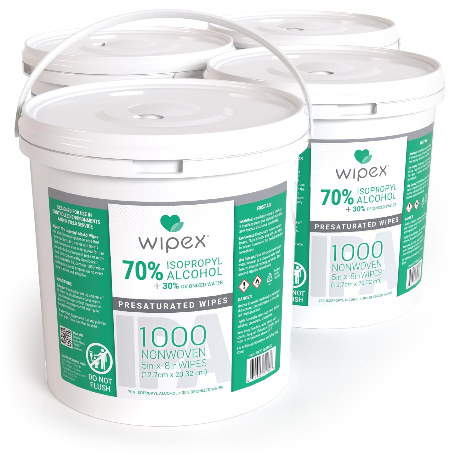 Wipex 70% Isopropyl Alcohol Wipes, Bulk 1000 Count - Ideal for Electronics, Household, Work & School Equipment Cleaning - Lint-Free SMS Cloth Safe