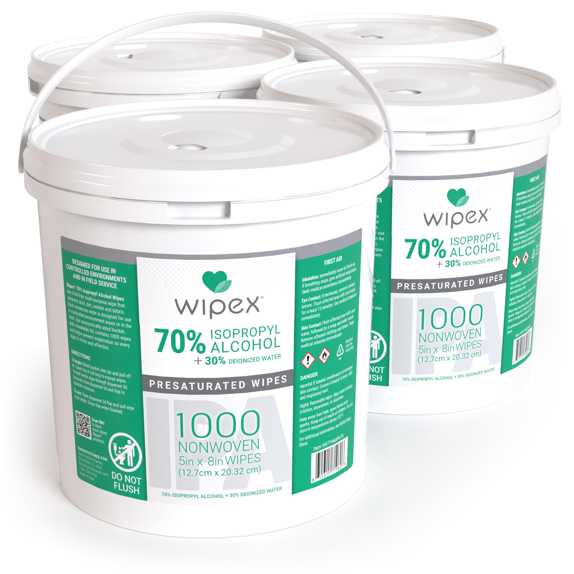Wipex 70% Isopropyl Alcohol Wipes, Bulk 1000 Count - Ideal for Electronics, Household, Work & School Equipment Cleaning - Lint-Free SMS Cloth Safe