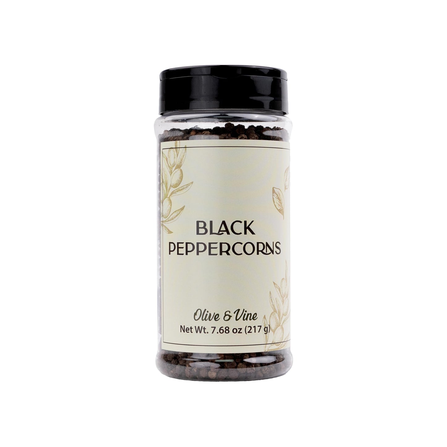 Olive & Vine Whole Black Peppercorn, Bold & Spicy Flavor, Seasoning for Steaks, Soups, Salads, Rich Tradition, Authentic Taste, For Global Recipes