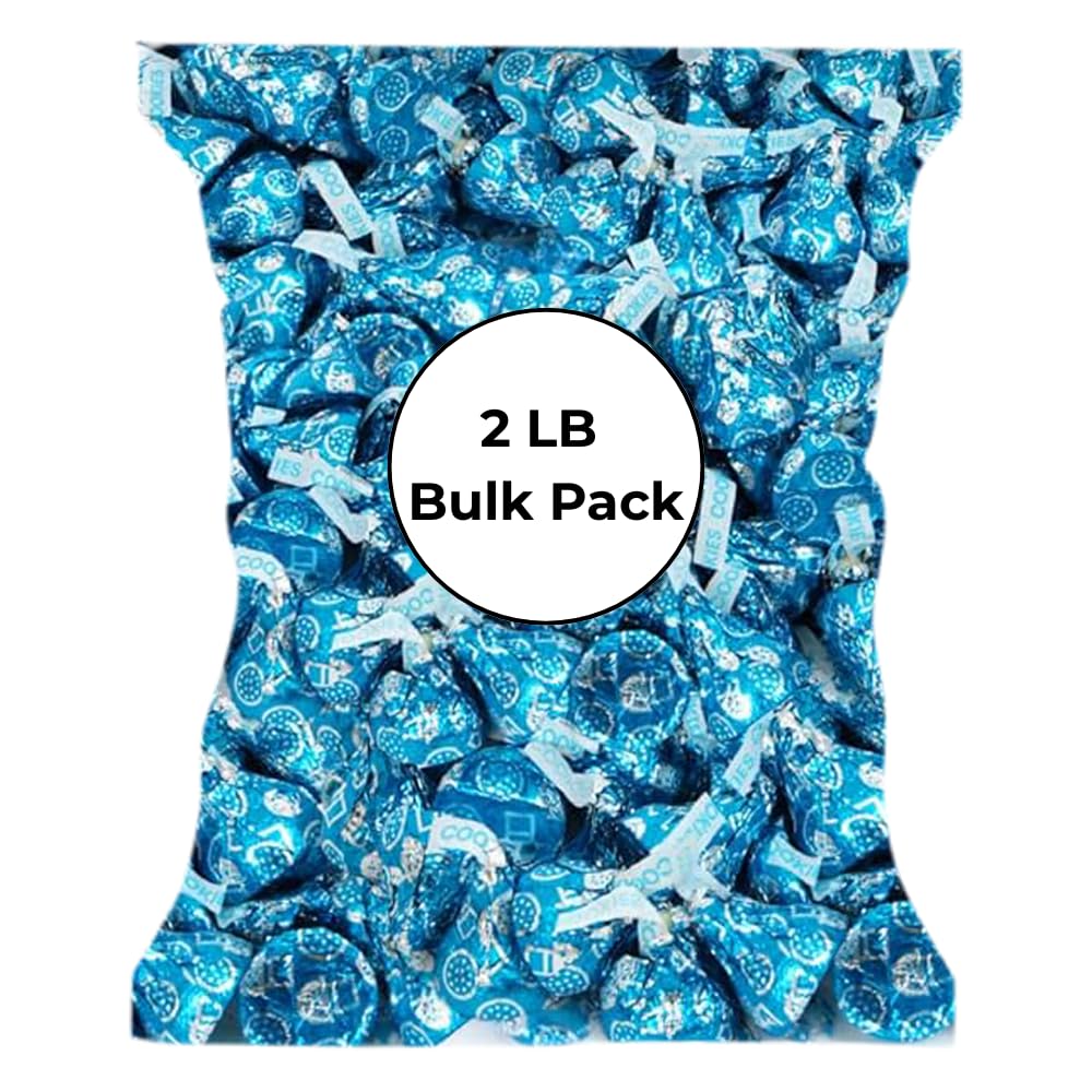 Candykrave Hershey'ss Cookies & Cream Kisses Milk Chocolate candy - (2LB 180 pcs) - Bulk chocolate Silver Foil Candy variety pack - Delicious Treats