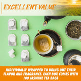 Fusion Organic Jasmine Green Tea - 100 Bags, Traditionally Scented, Refreshing Floral Fragrance - 6oz (170g)