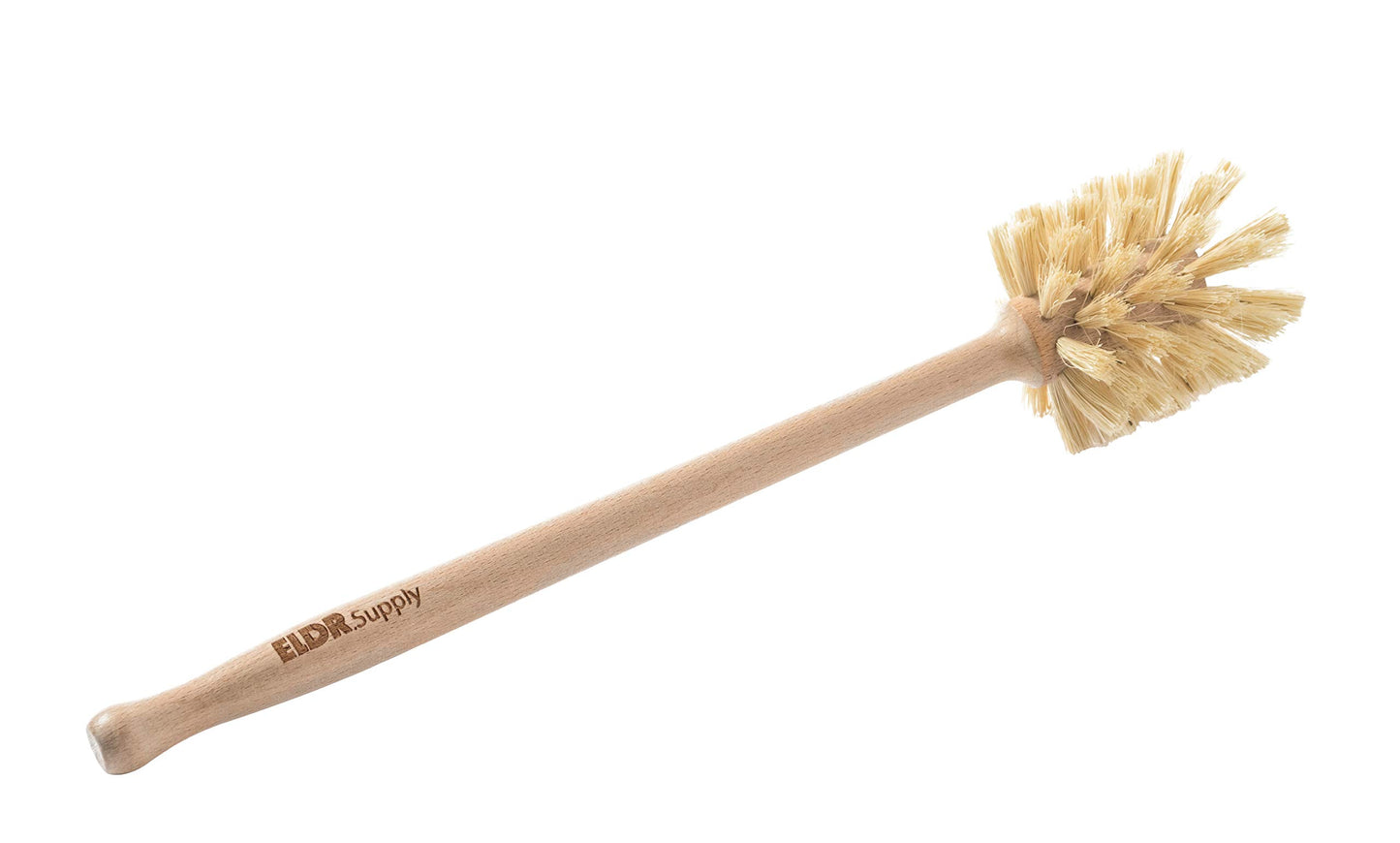 ELDR Supply Bottle Brush, 14in Extra Long German Beechwood Handle, Strong Hemp Bristles, Zero Waste, Cleans and Scrubs Hard to Reach Wide Mouth Jars