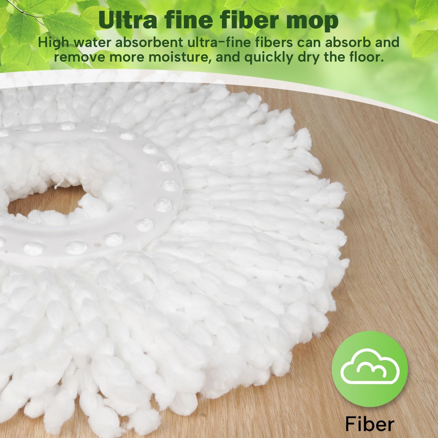AmaVins 3 Pack Spin Mop Replacement Head, Reusable Microfiber Spin Mop Refills for Hurrica, Mopnad, Cassabel and Other 360 Spin Mop Systems, Easy