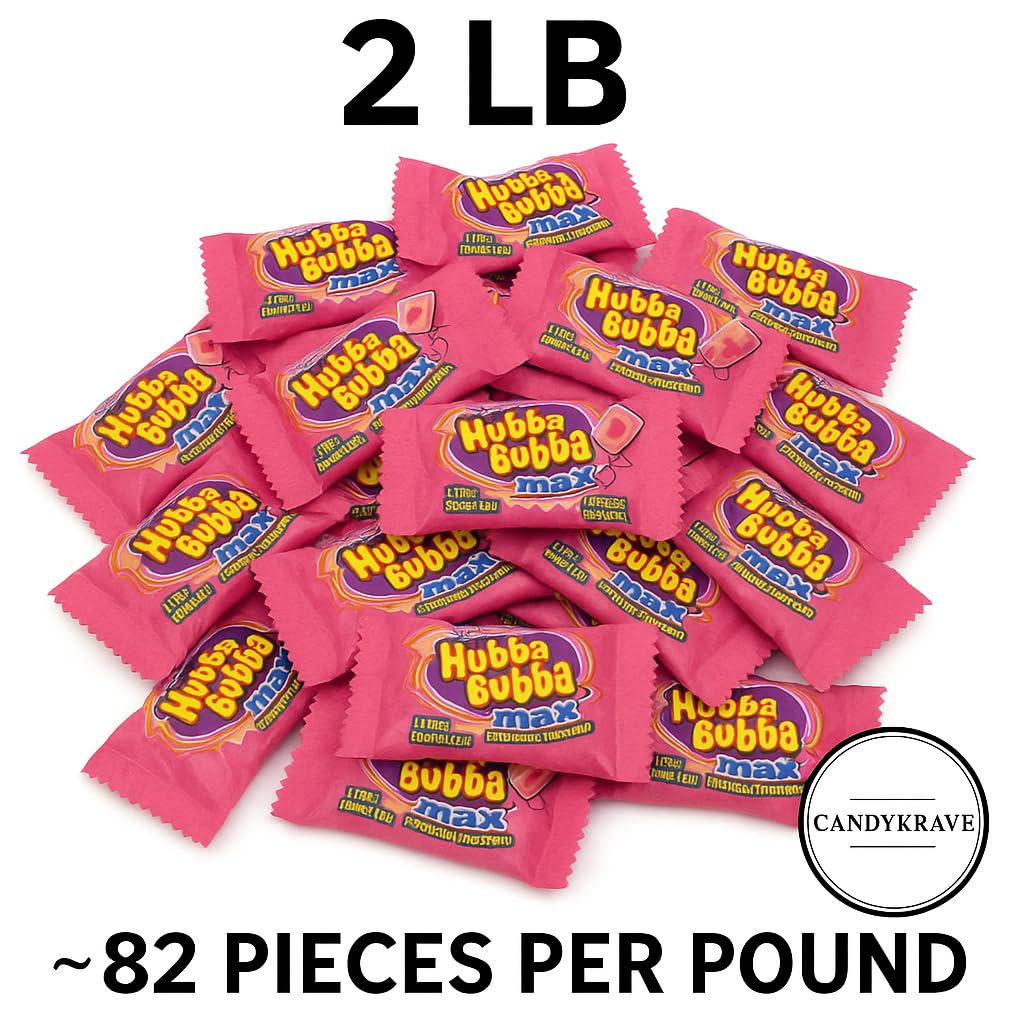 Hubba Bubba Bubble Gum Max - Original Flavor - Valentines Edition - Sweet & Chewy - Individually Wrapped Fruity Bubble Gum for Valentines Day