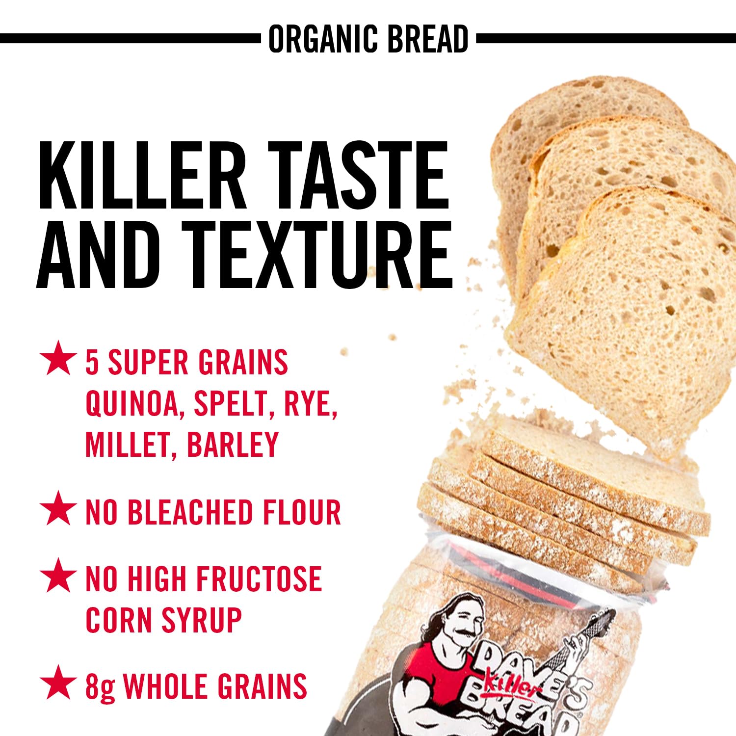 Dave's Killer Bread White Bread Done Right Thin-Sliced, Organic White Bread, 20.5 oz Loaf