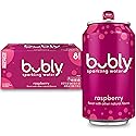 bubly Sparkling Water, Raspberry, Zero Sugar & Zero Calories, 12 Fl Oz Cans (Pack of 8)