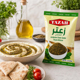 Tazah Zaatar 16oz Jordanian Zatar Spice Blend Green Za'atar Thyme Mixture in Bag