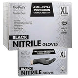 ForPro Disposable Nitrile Gloves, Chemical Resistant, Powder-Free, Latex-Free, Non-Sterile, Food Safe, 4 Mil, Black, X-Large, 1000-Count