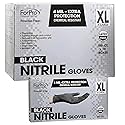 ForPro Disposable Nitrile Gloves, Chemical Resistant, Powder-Free, Latex-Free, Non-Sterile, Food Safe, 4 Mil, Black, X-Large, 1000-Count