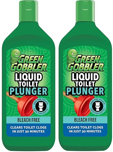 Green Gobbler Liquid Toilet Plunger | Clog Remover | Safe for Toilets and Septic | 2 Pack