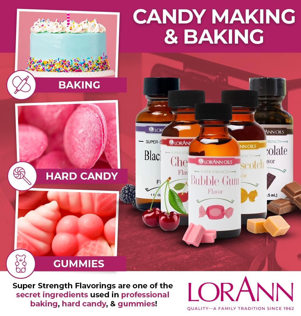 LorAnn Oils Super Strength Flavoring - Used For Candy Making, Flavoring , Baking, Hard Candy, & Flavor Oils - Bold, Natural Flavors 4X Stronger Than
