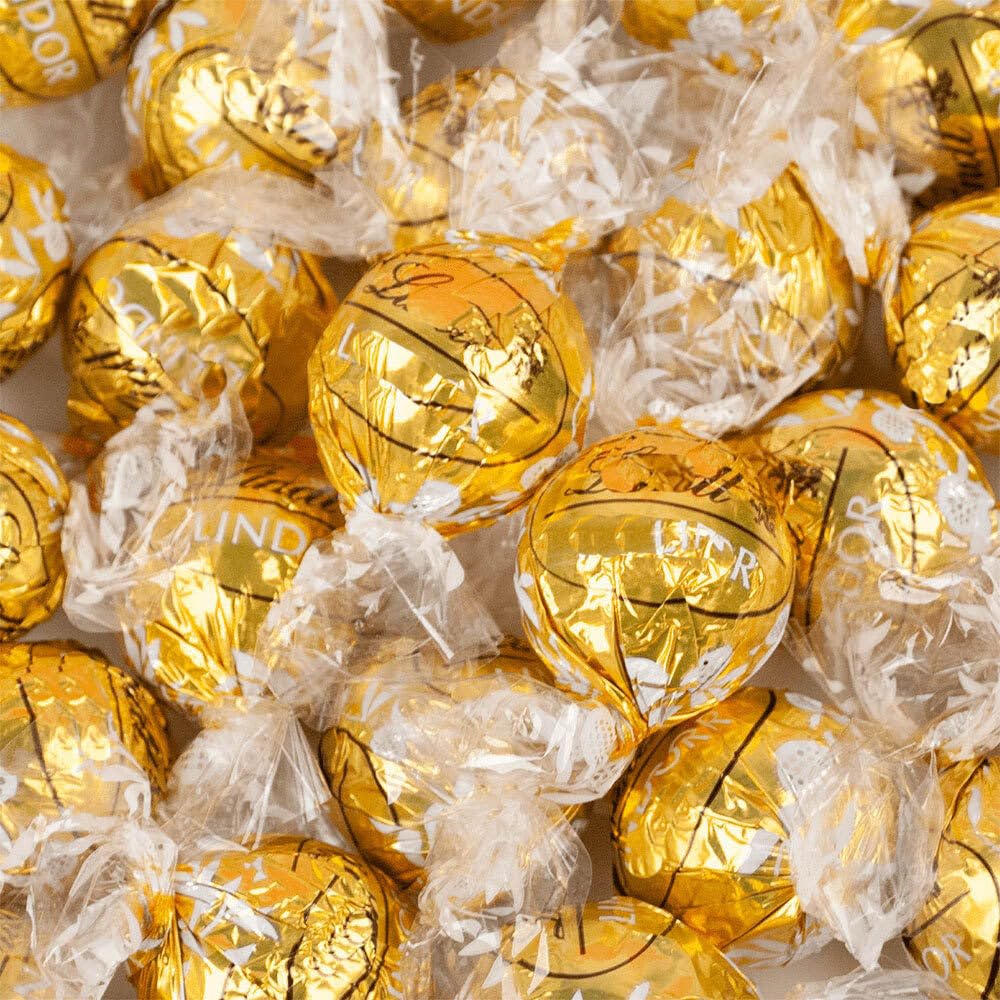 108ct Gold White Chocolate Bulk Individually Wrapped Candy Truffles For Candy Bowls, Goodie Bags, Dessert Tables, Gifts For Guests & More (3lb Bag)