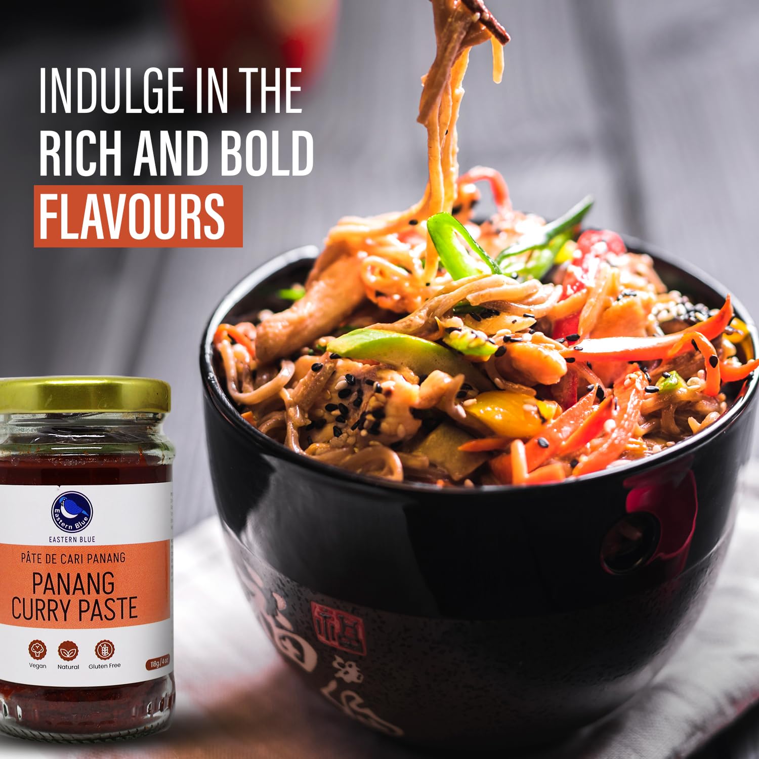 Eastern Blue Curry Paste - Panang Thai Curry Paste | Authentic Thai Curry Paste for Tasty Dishes and Curries | Vegan, Gluten Free & Nuts Free Panang