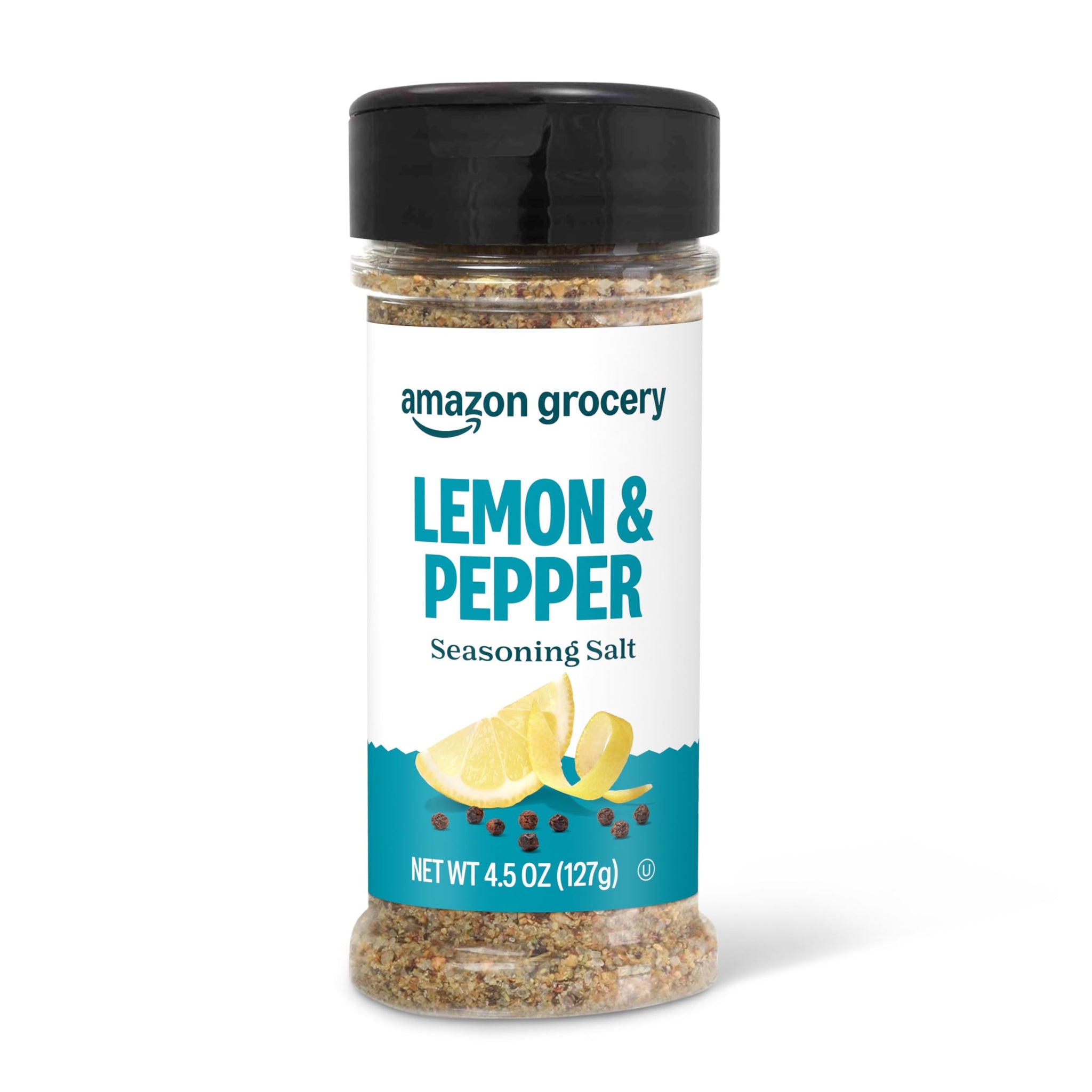 Amazon Grocery, Lemon & Pepper Seasoning Salt, 4.5 Oz