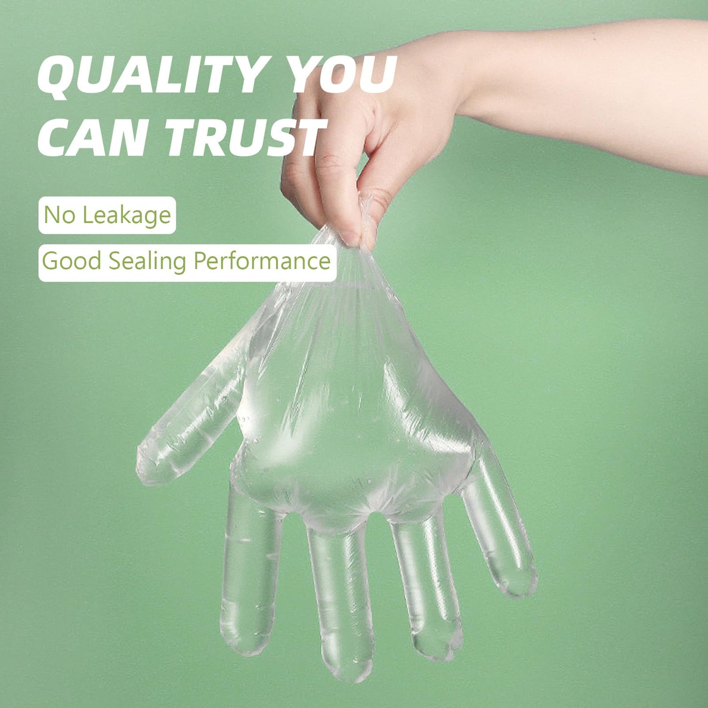 WeaChallengers Disposable Plastic Gloves Food Handling Service Disposable PE Gloves For Cooking (500 Coun)