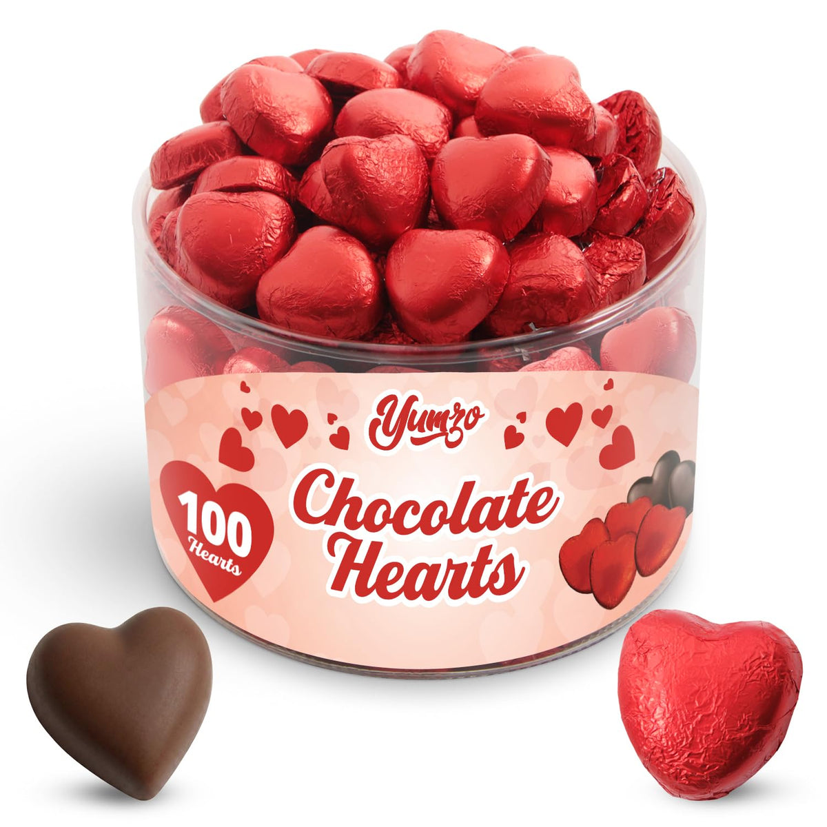 Fathers Day Milk Chocolate Hearts Candy, Milk-Chocolate, Bulk, 100 Pack
