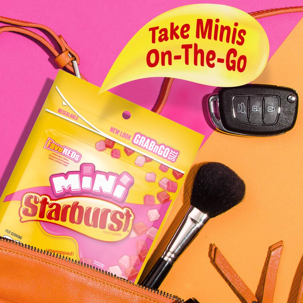 Starburst, Minis FaveRed Mothers Day Candy, Grab N Go Gift for Mom, Resealable Candy, 8 Ounce