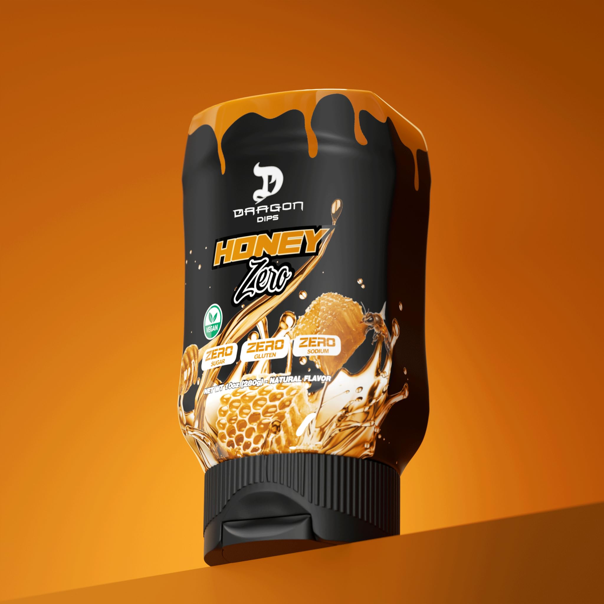 Dragon Pharma Dragon Dips, Dairy and Gluten Free, Low Calorie Syrup, Zero Sugar, Perfect for Desserts (Honey)