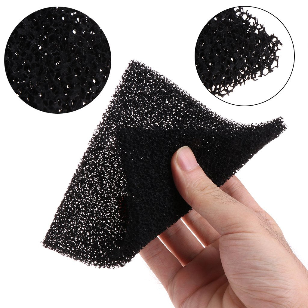 Hukai 5Pcs Universal Black Activated Carbon Foam Sponge Air Filter Impregnated Sheet Pad