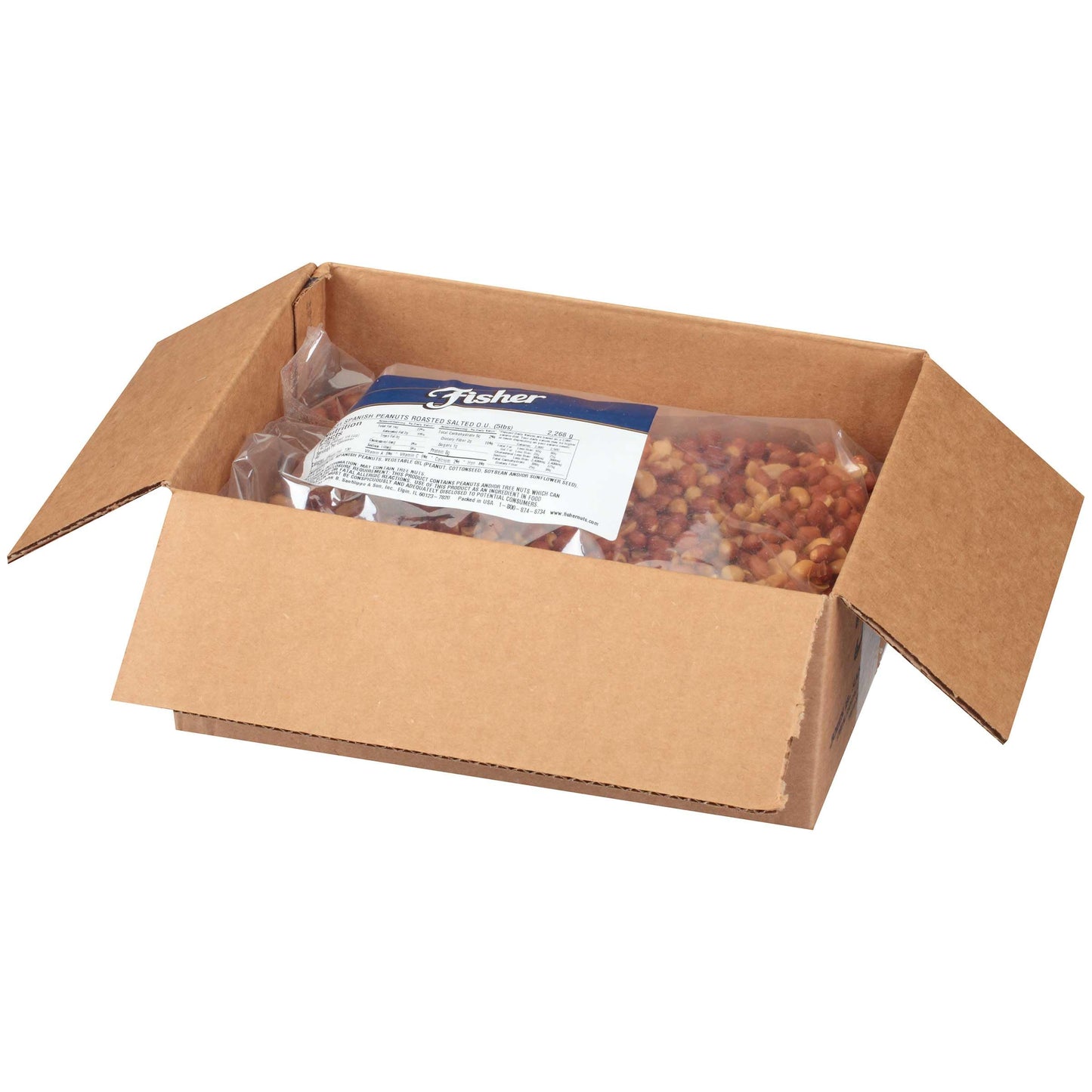Fisher Spanish Peanuts, Whole, Roasted and Salted, 5-Pound Package