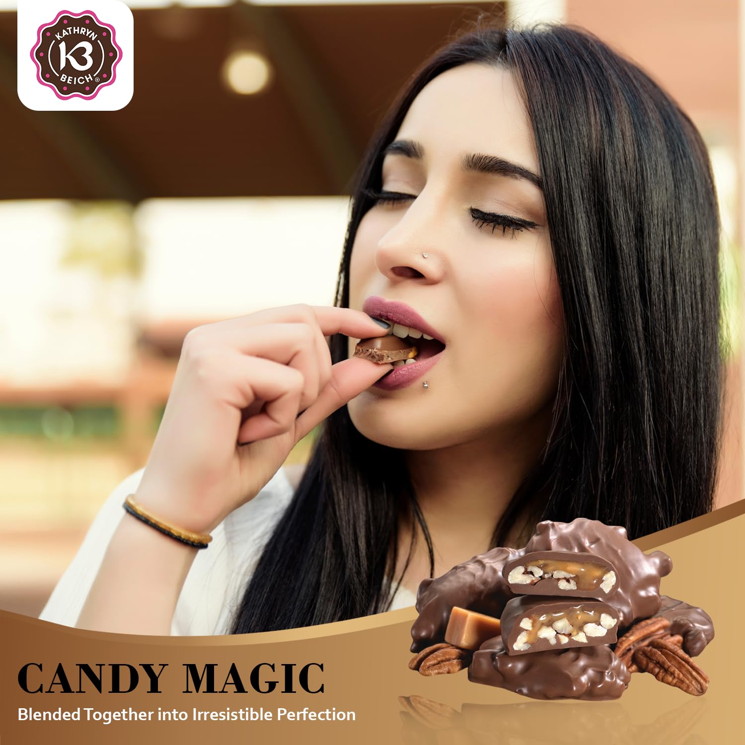 Kathryn Beich Katydids Candy (4 tins) - Kathryn Biech Original Milk Chocolate Caramel Pecan Clusters- The Turtles in the Famous Gold Tin