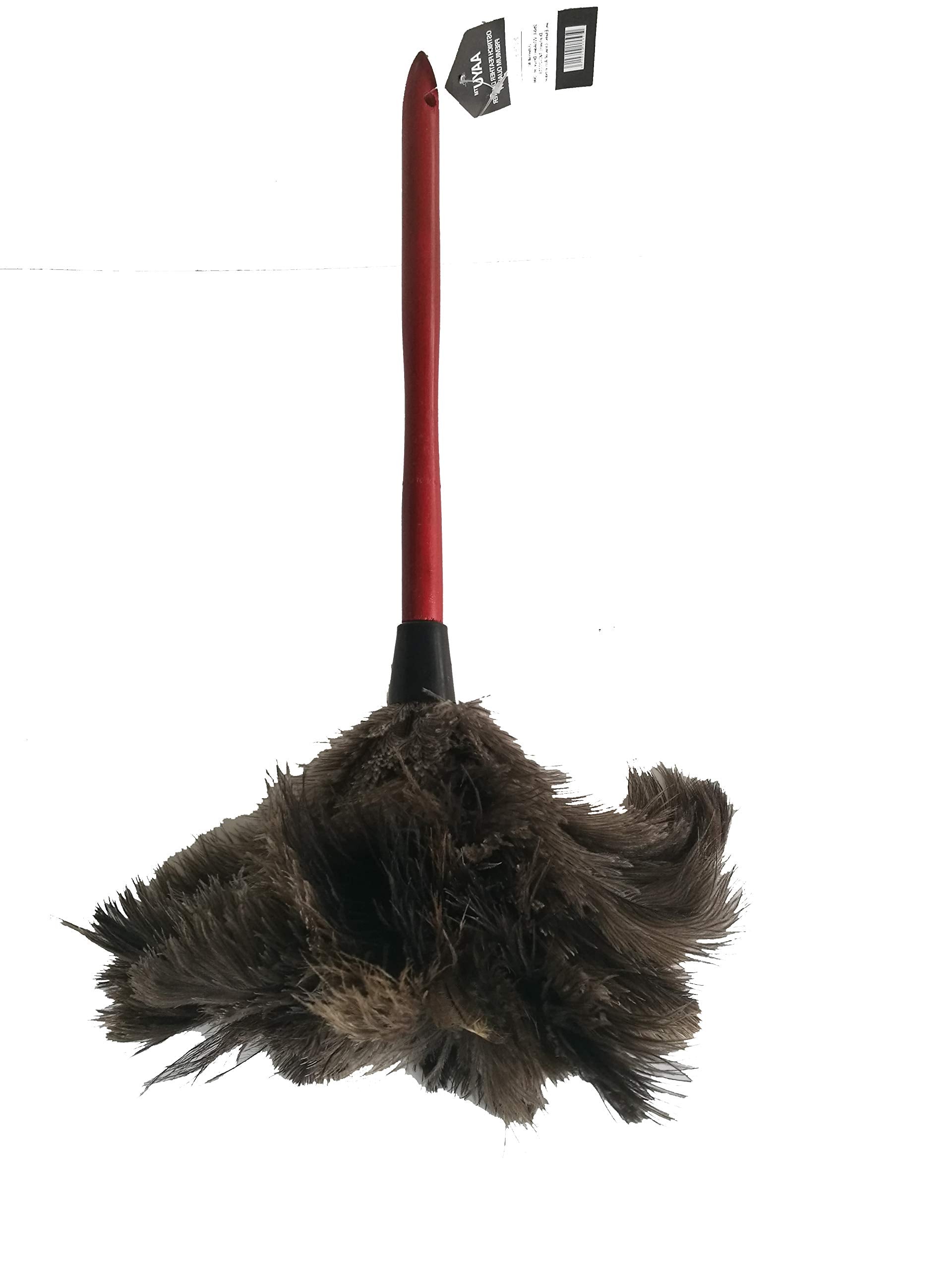 18" Feather Duster Wooden Handle | Natural for Cleaning and Moping 18-20" Inch Genuine Ostrich Feathers, Easy to Clean Reuse
