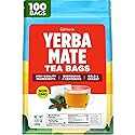 Gya Tea Co Yerba Mate Tea Bags (100 Bags) - Medium Caffeine Unsmoked Yerba Mate Leaves for Energy & Mental Clarity, Coffee Alternative - Non-GMO