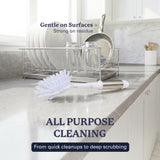 Farberware Dish Brush with Handle - 2 Pack Kitchen Scrub Brush for Dishes, Non-Scratch Dishwashing Brush Set with Firm Bristles for Pots, Pans