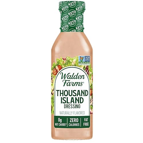Walden Farms Thousand Island Dressing - Calorie-Free, Gluten-Free, Low Carb, Keto-Friendly, Sugar-Free, Dairy-Free Creamy Thousand Island Flavor - 12