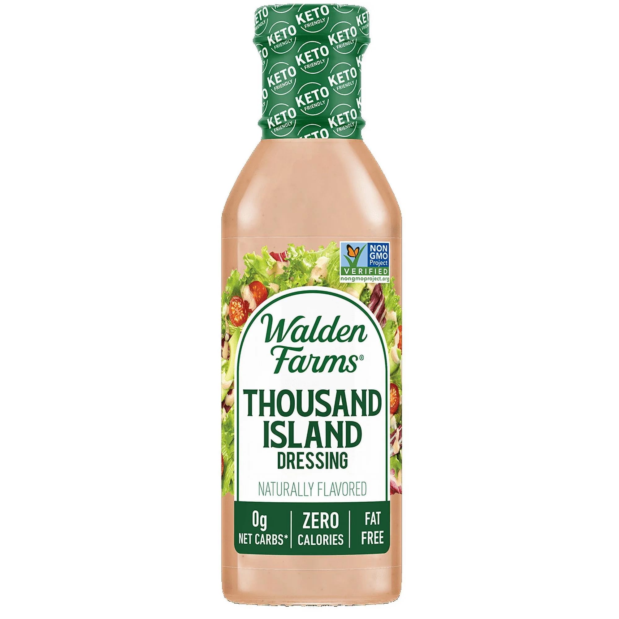 Walden Farms Thousand Island Dressing - Calorie-Free, Gluten-Free, Low Carb, Keto-Friendly, Sugar-Free, Dairy-Free Creamy Thousand Island Flavor - 12