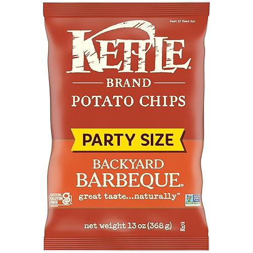 Kettle Brand Potato Chips, Backyard Barbeque Kettle Chips, Party Size, 13 Oz