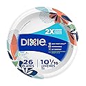 Dixie Large Paper Plates, 10 Inch, 26 Count, 2X Stronger*, Microwave-Safe, Soak-Proof, Cut Resistant, Disposable Plates For Everyday Breakfast, Lunch
