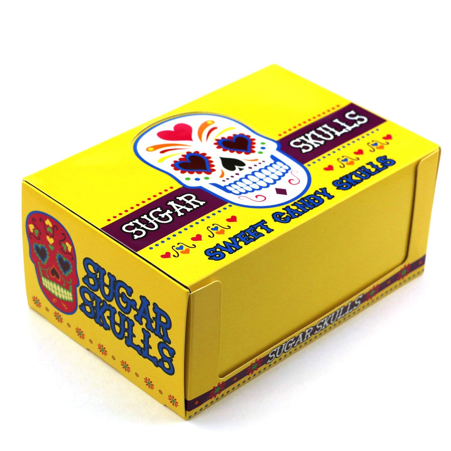 Sugar Skulls Tin Candy (18 Pack Case) Festive Sweet Flavor Skill Shaped Gift Stuffers with 2 Gosutoys Stickers