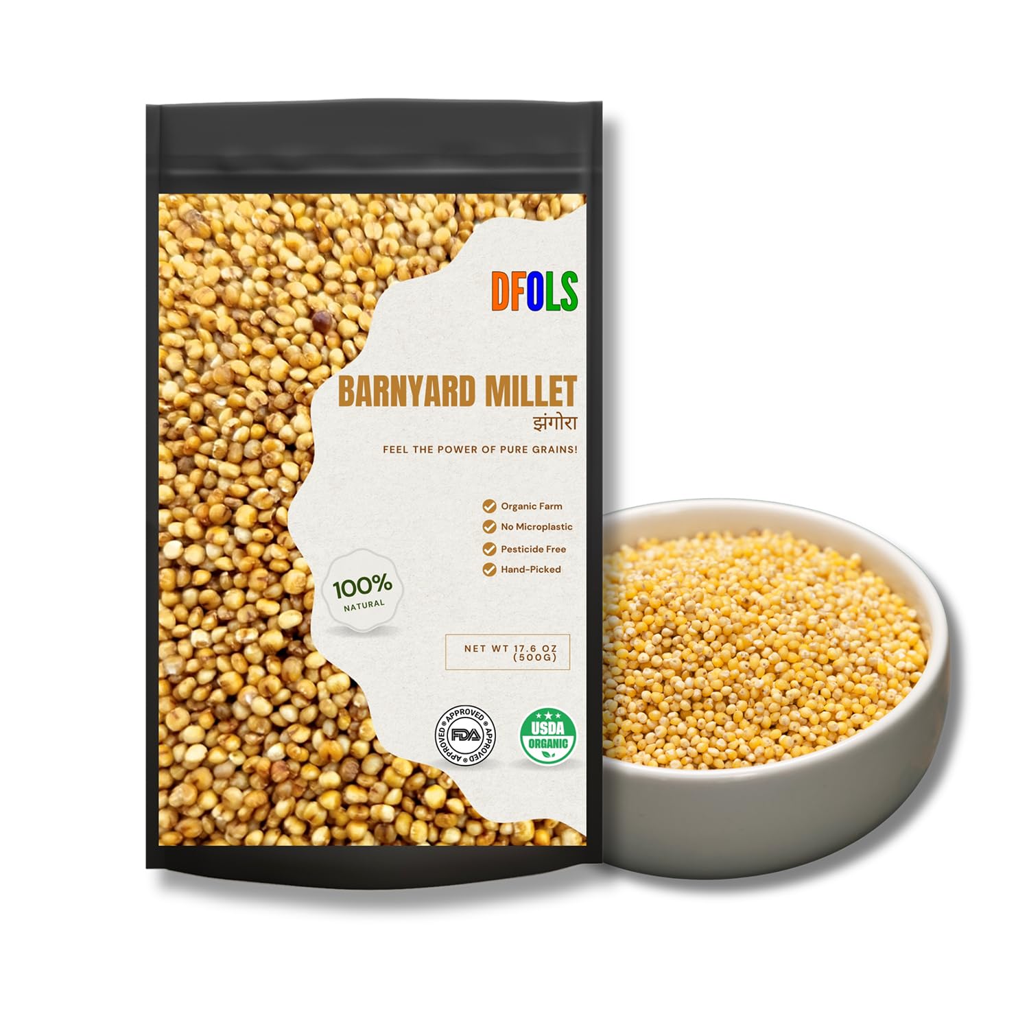 DFOLS Barnyard Millet Whole Grain Mild Nutty Flavor for Cooking 0.55lb 8.82oz (250g) Premium Quality ??