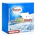 Binbata Laundry Detergent Sheets, Up To 128 Loads Hypoallergenic Eco-Friendly Unscented Biodegradable Plastic Free Liquidless Sheets Suitable