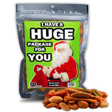 Have a Huge Package Trail Mix - Funny Food Gift for Women - Naughty Santa Claus Gag Gift for Friends - Spicy Gourmet Snacks - Stocking Stuffers