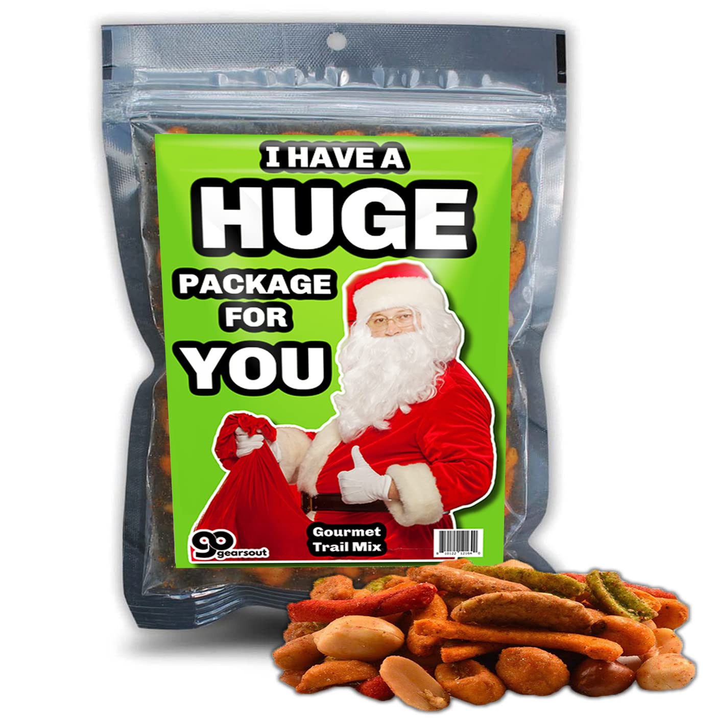 Have a Huge Package Trail Mix - Funny Food Gift for Women - Naughty Santa Claus Gag Gift for Friends - Spicy Gourmet Snacks - Stocking Stuffers