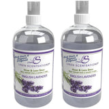 Linen Scentsations Fabric and Linen Spray 2 Pack, English Lavender, 16oz x2 (32oz Total) - Odor Eliminator & Freshener for Bedding, Clothes, Room