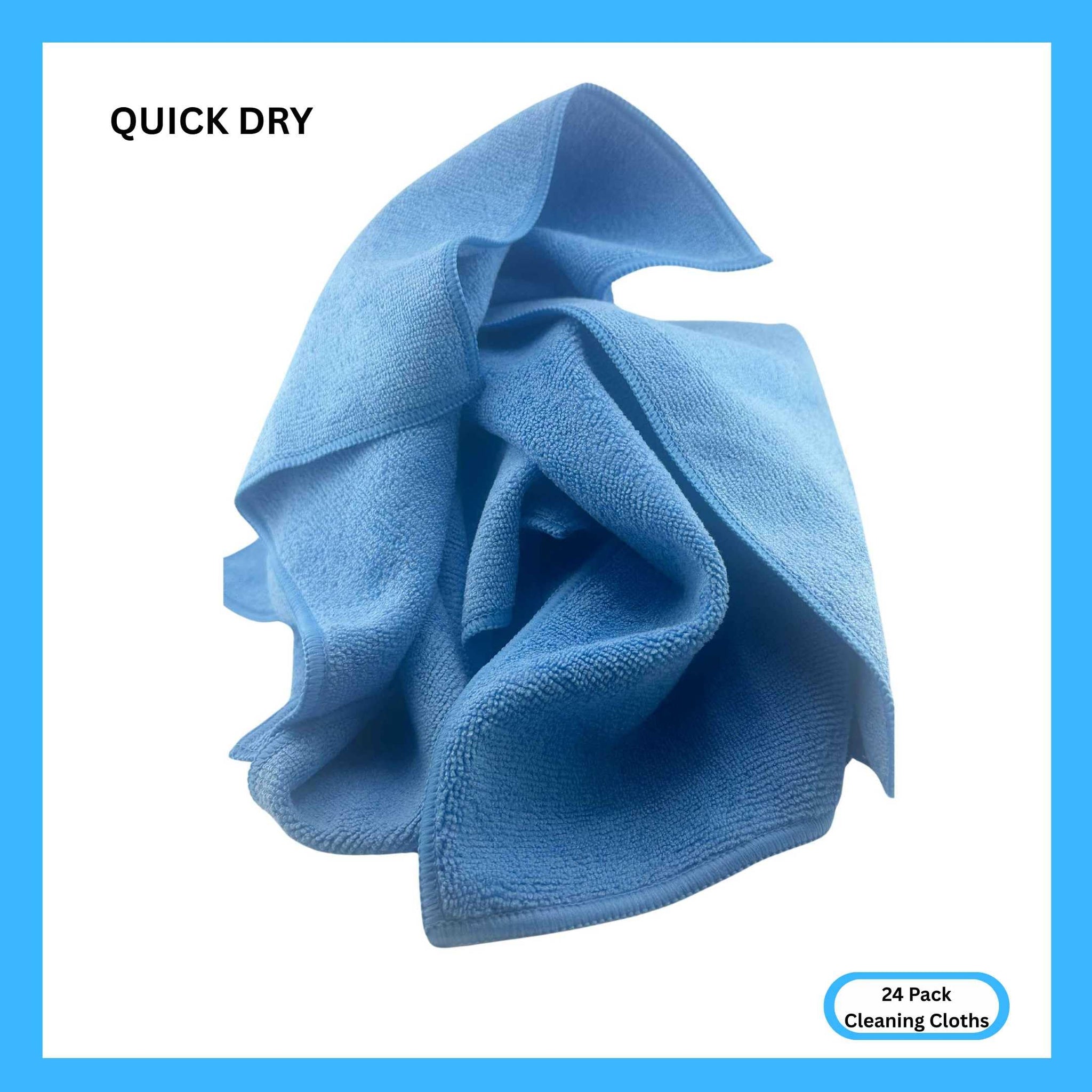 Cleanex Microfiber Cleaning Cloth for Kitchen & households, Towels for Cars. (300gsm) (Pack of 24 Blue)