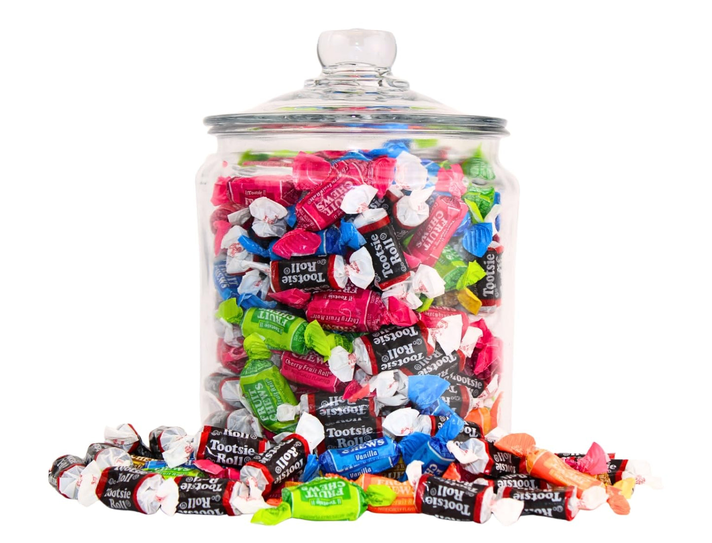 Mini Assorted Flavored Fruit Chews - Fruity and Chocolate Flavored Bulk Bites, Individually Wrapped Candy (2 Pound)